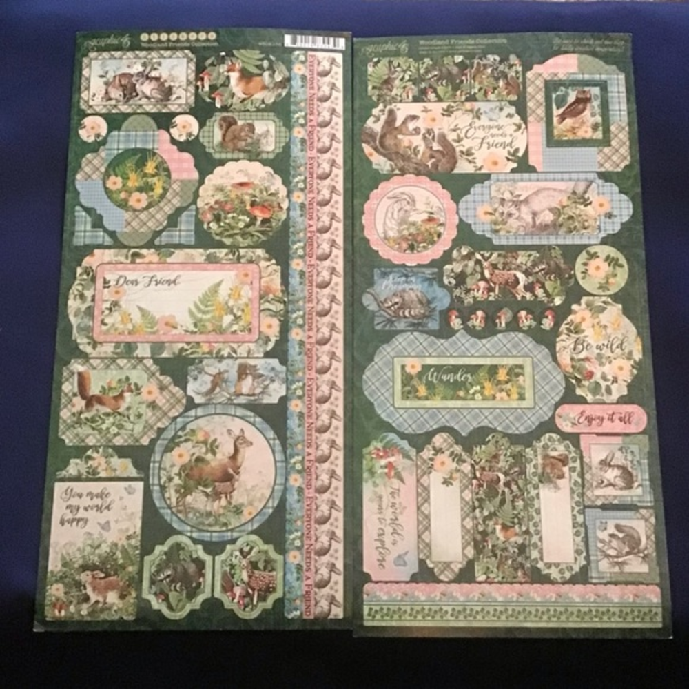 Graphic 45‎ Woodland Friends Collection 2 sticker sheets
